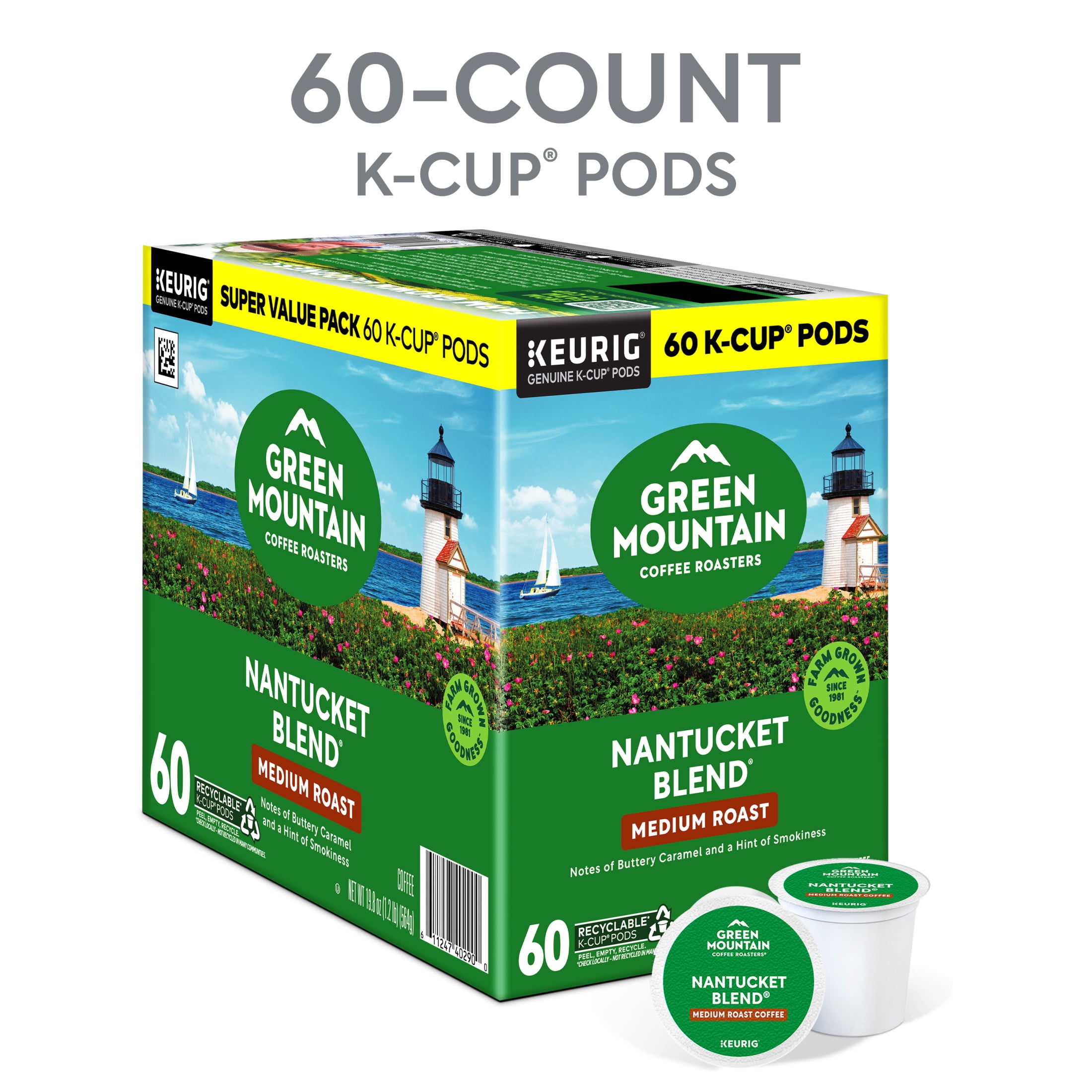 Green Mountain Coffee Roasters, Nantucket Blend Medium Roast K-Cup Coffee Pods, 60 Count