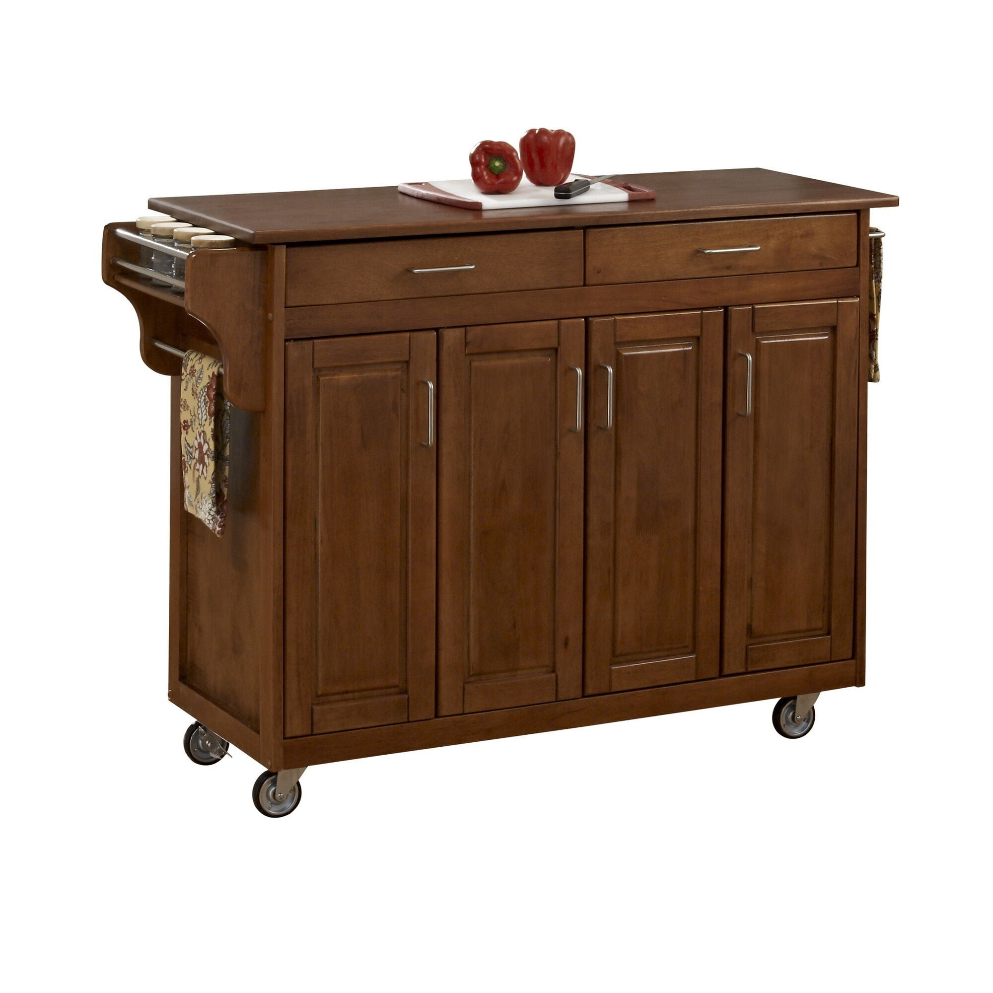 CreateaCart Warm Oak Finish with Oak Top