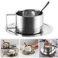 thumbnail image 2 of Uanit Stainless Steel Insulated Coffee Cup Set with Spoon & Saucer - Double Walled Thermal Mugs for Hot Tea & Coffee, 3-Piece Gift Set with Three Sizes, Dishwasher Safe, 2 of 9