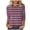Purple, variant on Baggy T Shirts For Women Classic Stripe Print Casual Crew Neck Tunic Tops Business Casual Fall Basic Blouses Vacation Clothes