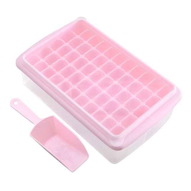 Wosthever Bandeja de cubitos de hielo de 55 rejillas con tapa, máquina para hacer hielo, barra de fiesta, accesorios de cocina ligeros, molde de Type3 NO3