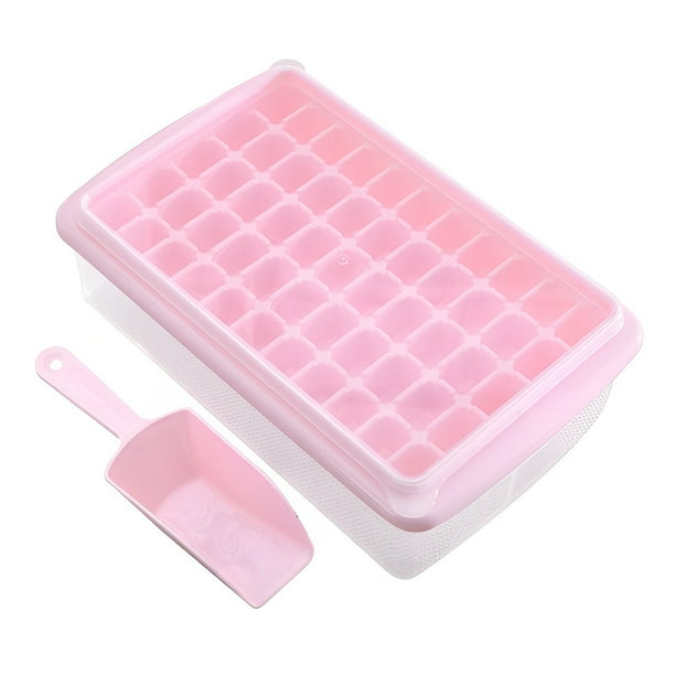 Matsuzay Bandeja de cubitos de hielo de 55 rejillas, contenedor de almacenamiento de barra, fácil liberación, accesorios ligeros para refrigerador, Barra de herramientas Rosa Matsuzay HA084378-01