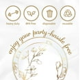 thumbnail image 3 of VeZee's Antique Floral Collection VALUE-PACK of 7.5" & 10" White with Gold Floral Disposable Plastic Plates For Weddings, & All Celebration: 40 Count, 3 of 4