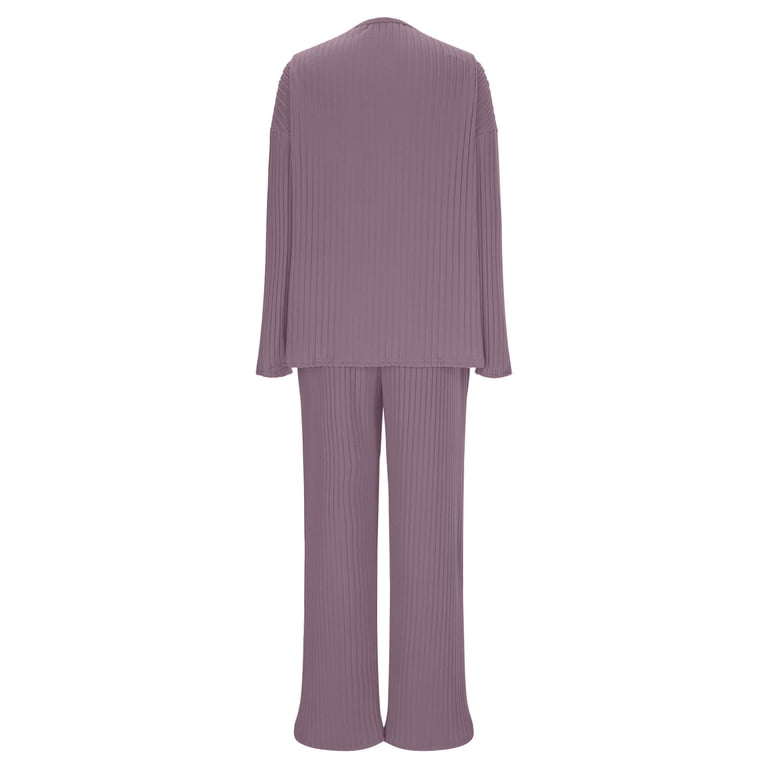 successthop Womens 2 Piece Lounge Sets V Neck Scoop Solid Color
