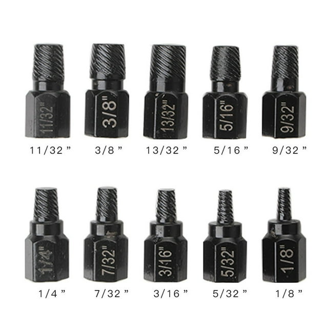 10 Pcs Extracteur de Vis Endommagé Ensemble de Forets Démonter Vis Boulon Outil de Retrait de Prise Hexagonale Multi-Spline