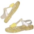 thumbnail image 6 of Drie Princess Shoes Toddler Jelly Sandals for Girls Closed Toe Princess Summer Dress Shoes Girls Non Slip Flat Water Jelly Sandals Gold,13, 6 of 7