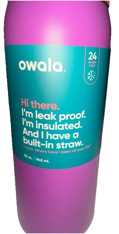 FreeSip Owala 32 Oz Stainless Steel Water Bottle, Two-Way