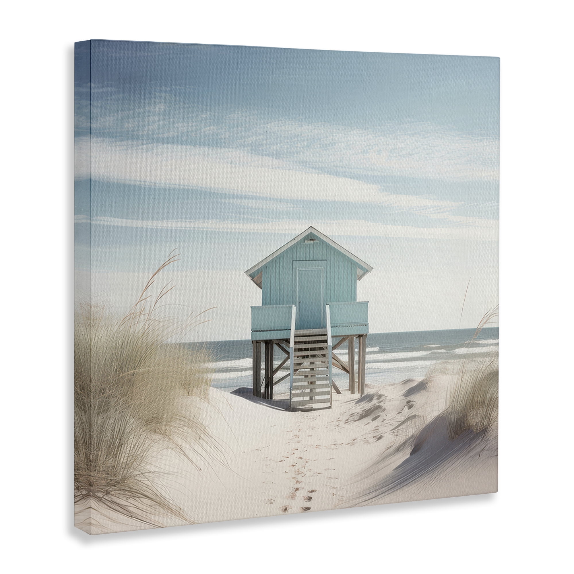 Stupell Industries Coastal Lookout Hut Nautical & Beach Painting Wrapped Canvas Art Print Wall Art, 30 x 30