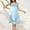 Sky Blue, variant on Sakmal Ruffle Moomoo Sleepwear for Women Black Silky Knee Length Casual Sleep Dress Short Sleeve Floral Nightgowns for Women