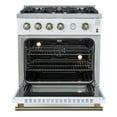 thumbnail image 2 of Marco 30-inch Gas Range White & Antique Brass Design, 4 Burners 37,000 BTU, 4.32 cu.ft. Convection Oven, 2 of 5