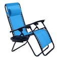 thumbnail image 4 of GVN 2 Pieces Folding Lounge Chair with Zero Gravity-Light Blue, Adjustable Zero Gravity Folding Reclining for Deck, Beach, Yard, 4 of 7