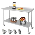 thumbnail image 2 of GloryStar Stainless Steel Prep & Work Table, Heavy Duty Commercial Utility Table with Adjustable Undershelf and Tool Hooks for Kitchen, Warehouse, Garage and Garden, 2 of 7