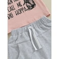 thumbnail image 6 of Toddler Baby Boys Easter Outfits Letter Bunny Print Short Sleeve T-Shirt Solid Color Shorts Set Summer Clothes, 6 of 8