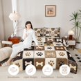 thumbnail image 3 of Homewish Paw Bone Plaid Twin Comforter Sets,Retro Pet Dog Theme Bedding Set,Brown,Light Gray Reversible,2pcs,1 Comforter and 1 Pillowcase, 3 of 7