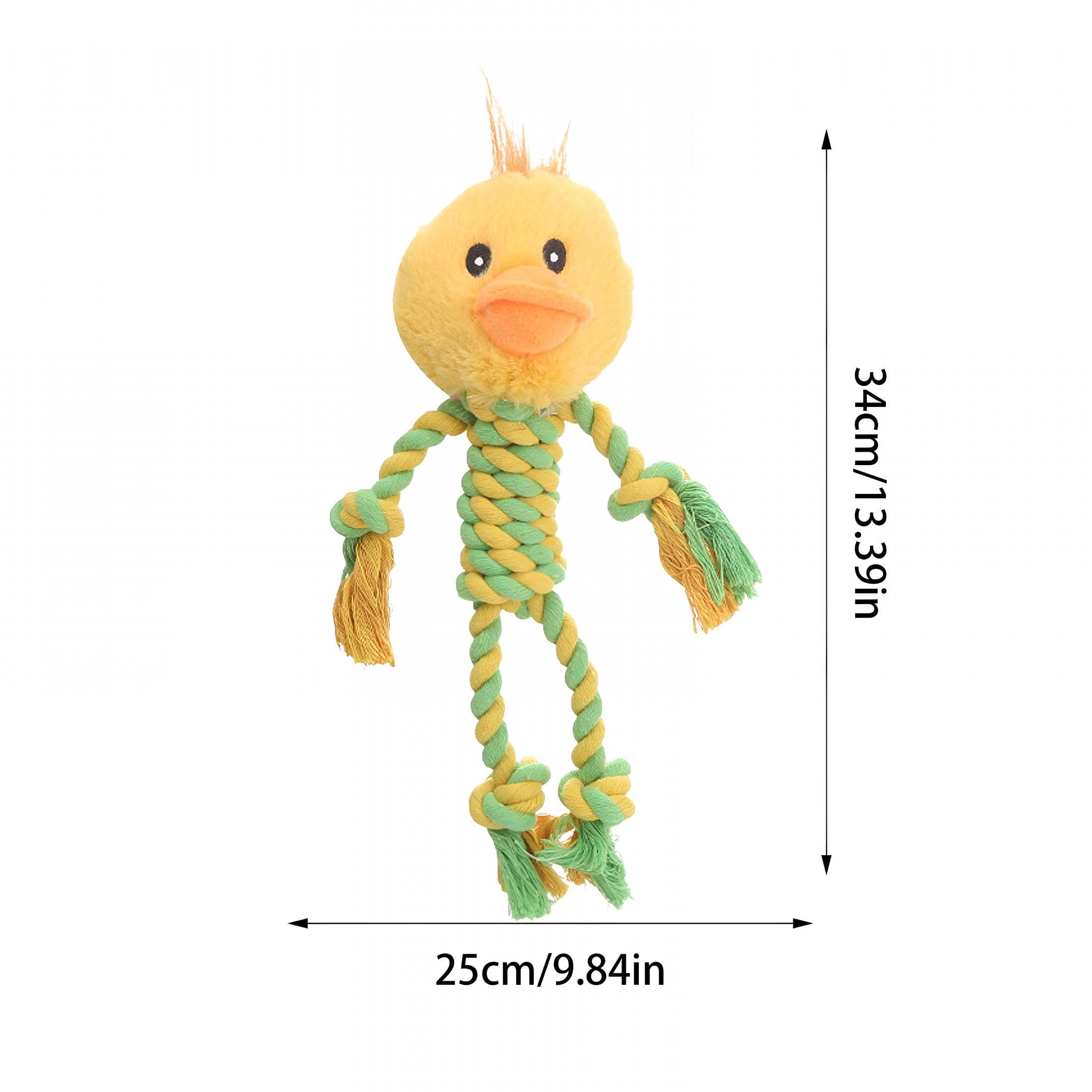BESTSKY Squeaky Animal Rope Chew Toy for Dogs Cotton Braided Tug Toy with Cute Duck Shapes Interactive Pet Toy for Indoor Outdoor Play