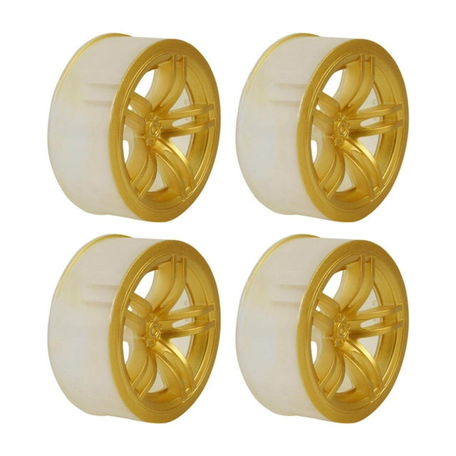 4Pack Wheel Rims Accessory Wheel Hubs 1/10 RC Car Wheel Tyres for RC 1/10 Scale Drifting Car Gold Wheel Rims