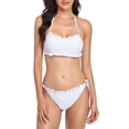 thumbnail image 2 of Conjunto de bikini Pamolo con tirantes y cuello halter con volantes y lazos laterales talla M blanco, 2 of 6