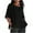 Black, variant on Women's Lightweight Blouse with Draped Front & Side Slits - Casual Cotton Summer Top for Relaxed Style