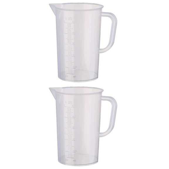 Masteelf 2pcs 500ML Cups Plastic Measuring Cups Transparent Volume Measurement Tools
