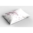 thumbnail image 2 of Ambesonne Floral Pillow Sham 2 Pack, Cherry Blossom Flower, 36"x20", Pink Black, 2 of 3