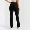 thumbnail image 6 of Straight Leg Leggings High Waisted Yoga Pants Casual Lounge Tummy Control Soft Workout Pants Solid Color Stretch Dress Pants with Pockets, 6 of 6