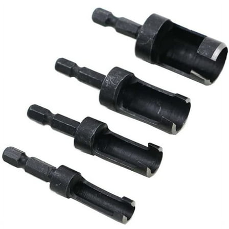 4Pcs Wooden Plug Hole Cutter Bit Kit Carbon Steel Woodworking Drill Bit Cutting Dowel Maker Hole Saw Woodworking Tools