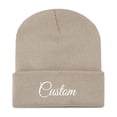 thumbnail image 2 of AJGRHE Men Women Matching Printed Knitted Hooded Hat Autumn Winter Warm Casual Cap Khaki One Size, 2 of 3