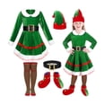thumbnail image 2 of Elf Cosplay， Elf Outfits， Green Christmas Dress Costume Outfit Set for Holiday Party Celebrations Cosplay Clothes Elf Outfits Christmas Decoration Festive Role Play Dress Up Seasonal Events Gift, 2 of 9