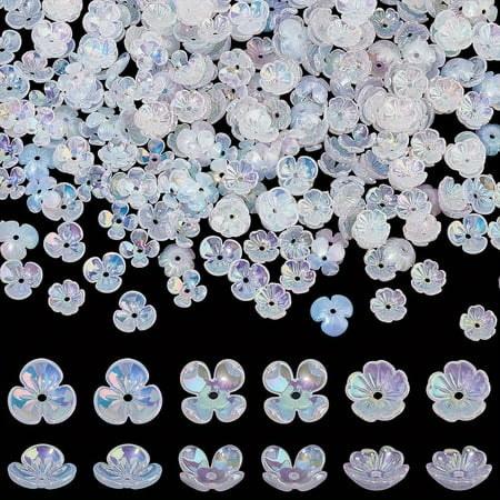 SUSUSU 300Pcs Flower Bead Caps Electroplate Acrylic Spacer Beads Charm Caps Loose Beads Caps for DIY Earrings Necklace Jewelry Making Supplies Hair Wedding Embellishments