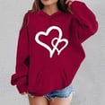 thumbnail image 2 of XAOFW Kids Hoodies Girls Boys Cute Love Heart Printing Sweatshirts Long Sleeve Hood Loose Leisure Holiday Vacation Outerwear Coats, 2 of 4