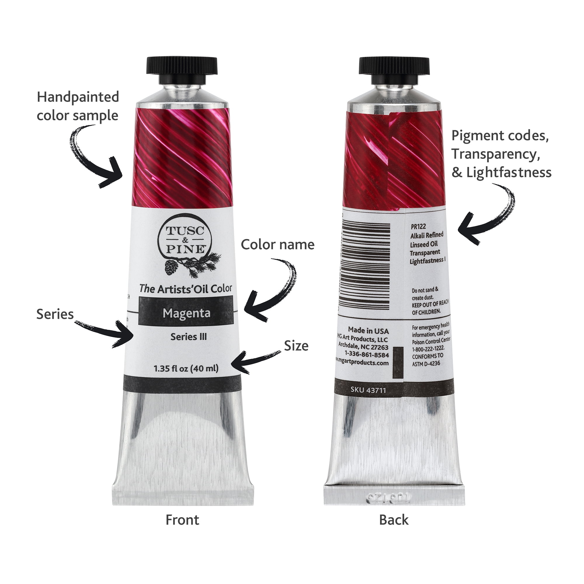 Tusc & Pine Artist Oil Paint - Whisper Chartreuse, 40 ml,  Non-Yellowing, Rich & Creamy Consistency, Maximum Pigment Load, Small Batch Milled Oil Paints Made in the USA for Professional Artists