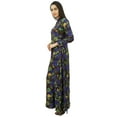 thumbnail image 2 of Bimba Women's Mandarin Collar Button Down Maxi Dress Winter Jilbab With Pockets, 2 of 5