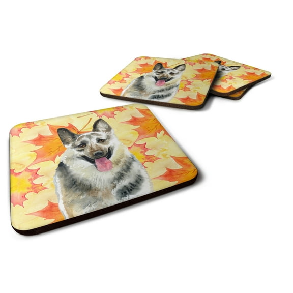 East-European Shepherd Fall Foam Coaster Set of 4 Yellow
