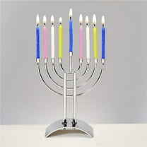 Rite Lite M-17007 4 x 5 in. Handcrafted Steel Mini Menorah Set with 24 Birthday Candles, Pack of 3