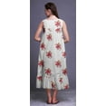 thumbnail image 2 of Bimba White21 Floral Leaves & Begonia Mi-Mollet Vêtement de Nuit Femme Coton Imprimé Sans Manches Robe de Nuit Maxi Robe XX-Grand, 2 of 6