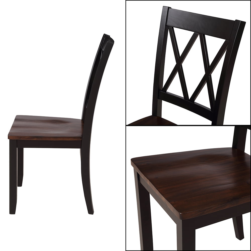 Kepooman 5Piece Dining Table Sets, Wooden Table & 4 Chairs Set for Dining Room Kitchen Restaurant, Black & Cherry Kepooman 5Piece Dining Table Sets, Wooden Table & 4 Chairs Set for Dining Room Kitchen Restaurant, Black & Cherry