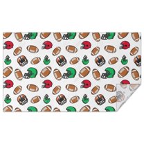 Football Helmets and Balls Pattern Rectangle Tablecloth 60"x102",Waterproof Polyester Rectangle Table Cloth, Wipeable Spillproof Polyester Tablecloth for Dining, Camping, Indoor and Outdoor