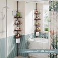thumbnail image 3 of Corner Shower Caddy Tension Pole Brown Shower Caddy 18/8 Stainless Steel Rustproof 4 Tier Adjustable Shower Organizer Bathroom Shelves Storage Rack 32-122inch, 3 of 7
