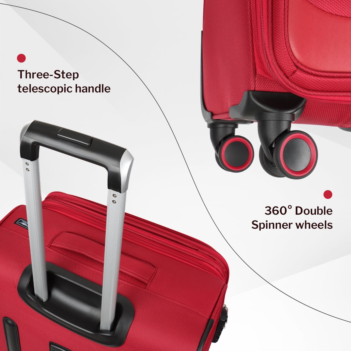 New York Xpress 20" Softside Carry On Luggage Expandable Spinner Luggage, Red - 8809