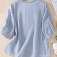 thumbnail image 5 of Women's Spring/Summer Embroidered Loose Bohemian Retro Mid-Sleeve Blouse Top, 5 of 12