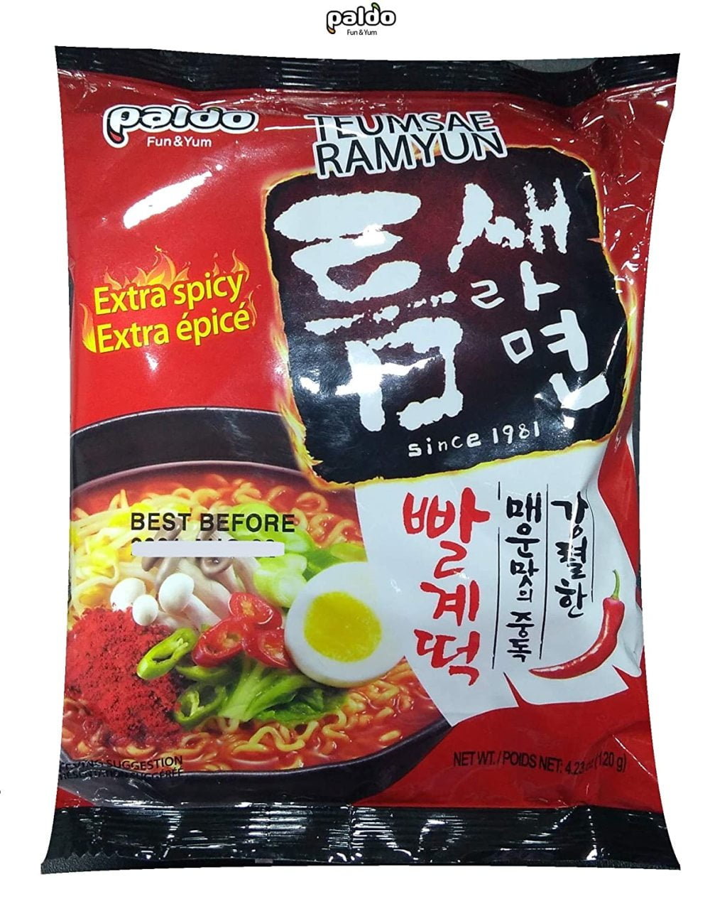 Paldo Teumsae Ramen, 4.23 Ounce (Pack of 20)