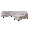 thumbnail image 6 of Putouzip 125.6"W Modern Large Upholstered U-Shape Sectional Sofa, Extra Wide Chaise Lounge Couch, Beige, 6 of 9
