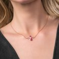 thumbnail image 3 of Gem Stone King 1.33 Ct Pink Created Sapphire White Created Sapphire 18K Rose Gold Plated Silver Necklace, 3 of 4