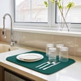 thumbnail image 5 of Dish Drying Mat for Kitchen Countertop, Daek Green Absorbent Microfiber Dish Mat Reversible Quick Dry Non Slip Draining Mat Kitchen Drying Pad for Dishes, Utensils 18x24 Inch Simple Style, 5 of 9