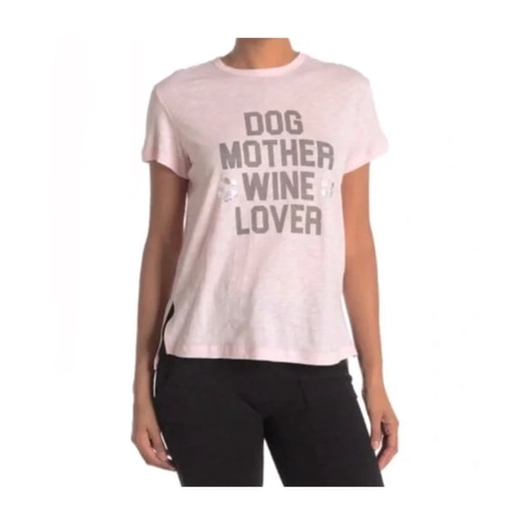 P.J. Salvage Womens Dog Mother Wine Lover Pajama Sleep T-shirt blush L