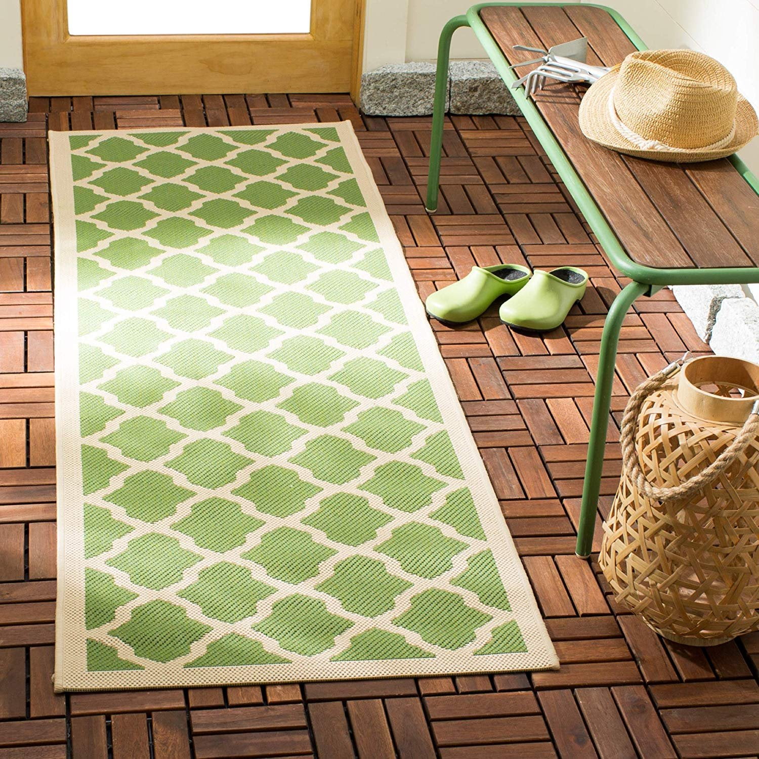 Safavieh Courtyard Collection CY6903244 Green and Beige Indoor
