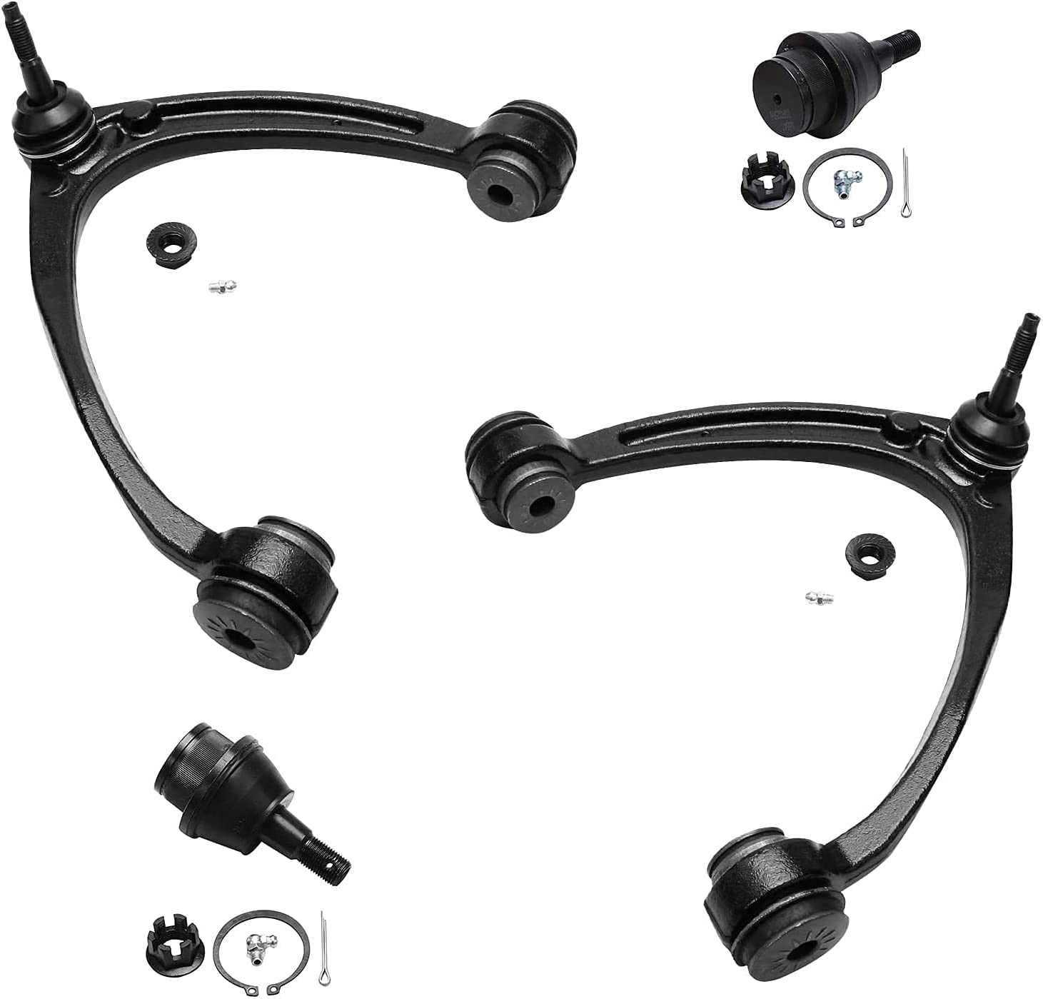 Detroit Axle - 4WD Front 14pc Suspension Kit for Silverado Sierra Yukon XL Suburban 1500 Tahoe Escalade ESV EXT, Wheel Bearing & Hubs Control Arms Sway Bars Lower Ball Joint Tie Rods Boots Replacement