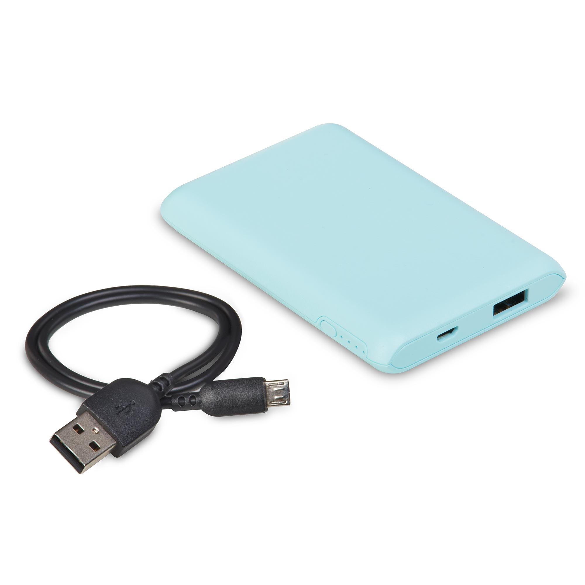 onn. Portable Battery, 4k mAh, Aqua