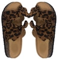 thumbnail image 1 of Women Sandals Leopard Print Bowknot Flat Sandals Summer Sandals Beach Slippers, 1 of 6