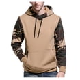 thumbnail image 2 of Nebwoak Mens Camo Fleece Lined Hoodies- Long Sleeve Warm Casual Pullover Hooded Sweatshirt Khaki Size L, 2 of 5